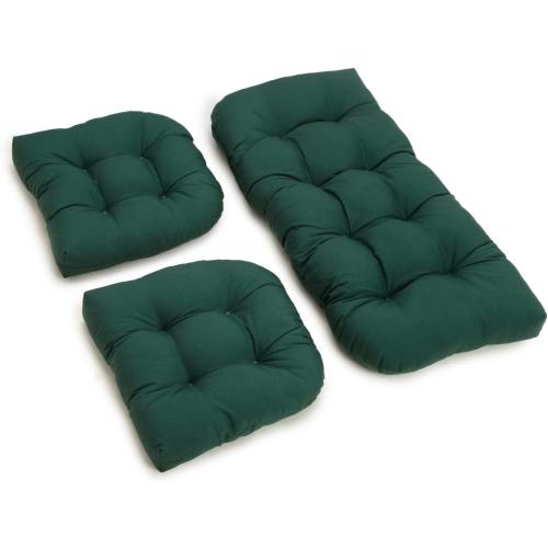 Blazing Needles Twill Settee Group Cushions, Forest Green, Set of 3