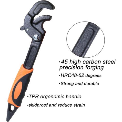 2 Pack Adjustable Wrench Quick Multi-function Self-Adjusting Spanner Power Grip Pipe Wrench 0.6”-2.4”/14mm-60mm