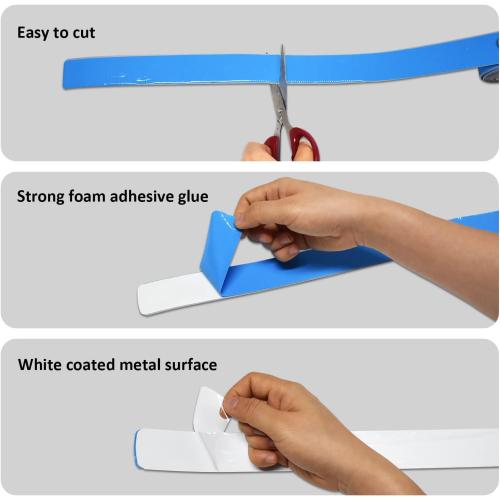 Adhesive Metal Strip for Magnets 1.4“ x 20ft, Metal for Magnetic Tape, Self Stick Flexible Steel Metal Tape Roll for Magnets, Metal Strips for Wall