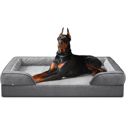 INVENHO Orthopedic Extra Large Dog Bed, XXL Waterproof Dog Sofa, Egg-Crate Foam Couch with Washable Removable Cover, Waterproof Lining and Nonskid Bottom