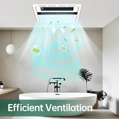 Bathroom Fan with Light and Heater, 1700W,140 CFM Ventilation, Remote Control,Quiet Exhaust, 4-in-1 Design for Heating, Lighting, Ventilation & Air Circulation for Comfort in Any Season