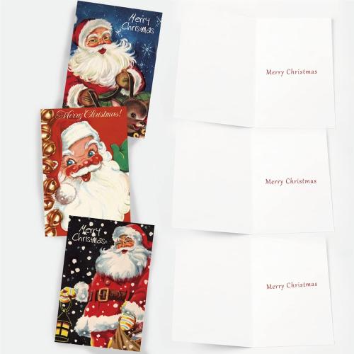 Quera​ Christmas Vintage Greeting Cards 27 Pack Santa Xmas Holiday Greeting Cards Blank Note Cards With Envelopes For Classroom Home Office Business Christmas Parties 4 X 6 In.​