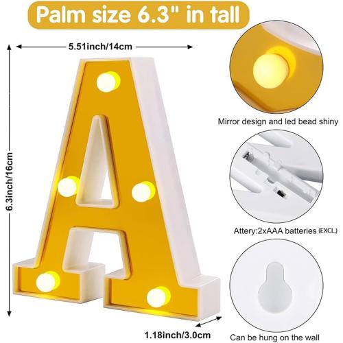 LED Marquee Letter Lights, Light Up Letters Glitter Alphabet Letter Sign Battery Powered for Night Light Birthday Party Wedding Girls Gifts Home Bar Christmas Decoration