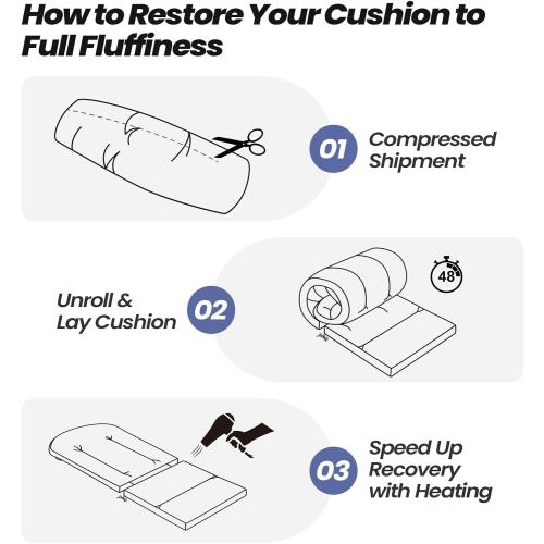 Crestlive Products 50x20 Inch Adirondack Chair Cushions Set of 2 Outdoor Rocking Chair Cushions Waterproof Fade Resistant High Back Patio Replacement Cushions, Black Stripe