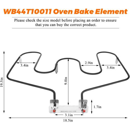 UPGRADED WB44T10011 Oven Range Stove Bake Element by Blutoget - Fit for General Electric Hotpoint Ken-more Ranges JBP78WB4WW JBP66WB4WW JBP78WB1WW JCBP80SK2SS WB44T10059 AP2030997 PS249286 EAP249286