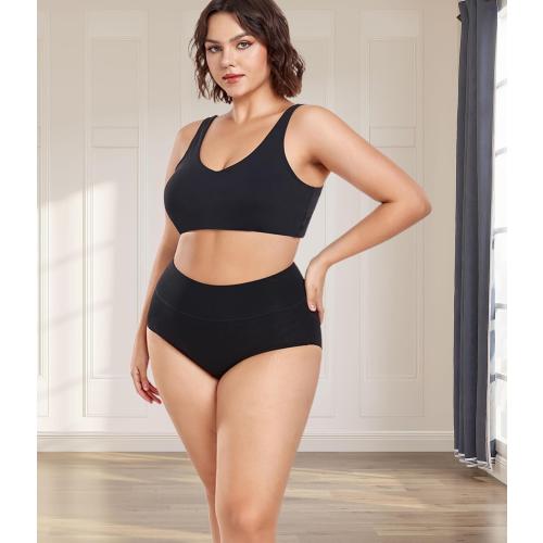 XL wirarpa Women's Underwear High Waisted Ladies Cotton Panties Soft Full Coverage Briefs 5 Pack