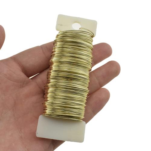 HAHIYO 22Gauge Golden Floral Wire - 1 Roll, 38 Yards (115 Feet) Flexible Paddle Wire for Crafts, Christmas Wreaths, Tree & Flower Arrangement, Bouquet Wrapping, Wedding DIY