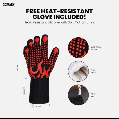 XL Collapsible BBQ Prep Tub with Cutting Board & Drain Plug – Portable Food Prep Station for Kitchen, Camping & Grill – Dishwasher Safe, Space-Saving Design – Heat-Resistant Glove Included (Black)