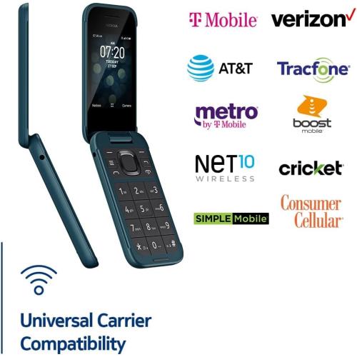 Blue Nokia 2780 Flip | Unlocked | KaiOS | Verizon, AT&T, T-Mobile | Blue