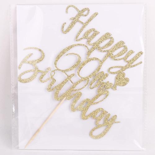 60th Handmade Glitter happy birthday Cake Topper, Cheers to 60th birthday Cake Bunting Decor,Party Decoration Supplies (Gold)