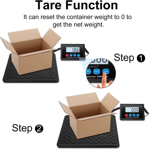 Fuzion Shipping Scale, 440LB x 10g High Accuracy Digital Postal Scale, Durable Alloy Steel Platform, Heavy Duty Scale for Packages, Postage, Luggage, Battery and AC Adapter Powered