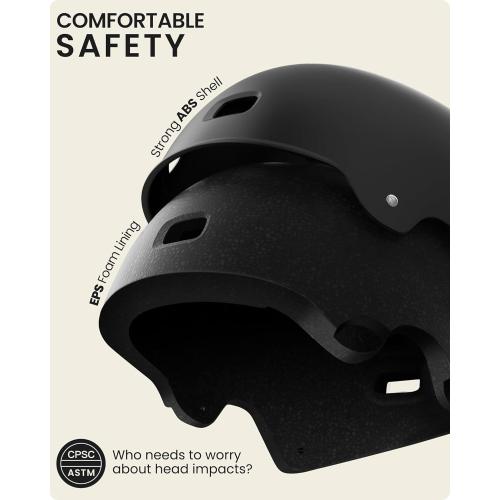 OutdoorMaster Skateboard Bike Helmet for Adult,Youth and Kids
