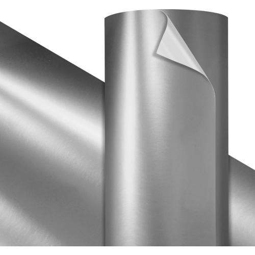 VViViD Premium Satin Chrome Silver Craft Vinyl Roll 1ft x 5ft – Bubble-Free Air Release – Heat-Activated Adhesive for Strong, Permanent Bond – Ideal for Decals & DIY Crafts