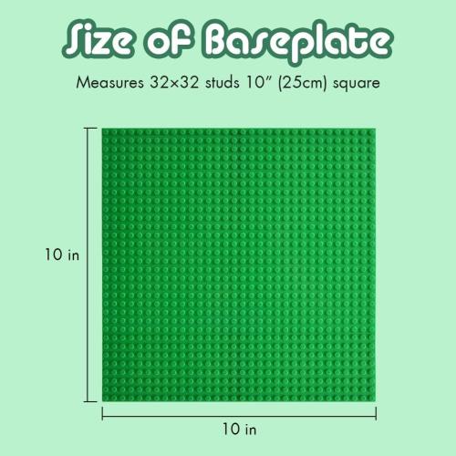 Lekebaby Classic Baseplates Building Base Plates for Building Bricks 100% Compatible with Major Brands-Baseplates 10 x 10,Age 3 and up, Pack of 6
