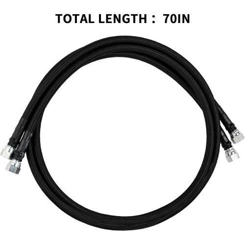 Transmission Cooler Lines - Upgraded 6AN 70-inch Automotive Replacement Black Nylon Braided Hose, Compatible with GM Chevy Ford Turbo 700R4 4L60E 4L65E 4L80E