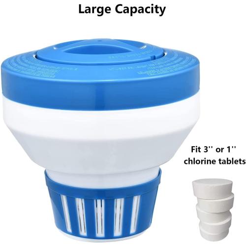 Pool Chlorine Floater, 7.5 Large Floating Chlorine Dispenser, Optimal Pool with Adjustable Release for Indoor & Outdoor Swimming Pool Hot Tub