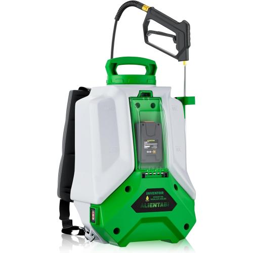 White and Green Battery Backpack Sprayer, Battery Powered Backpack Sprayer 36/65 PSI for Low Budget in Lawn and Garden 4GL for Weed/Pest Control, Watering