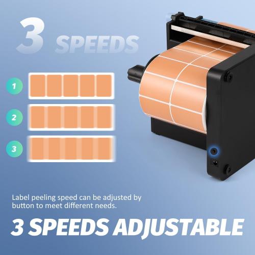 Automatic Label Dispenser, 2.98lb Portable Electric Label Dispenser for 20-130mm Labels, 3 Speed Adjustable with Dual Senser for Shipping/Document/Reminding Labels (with a Battery)