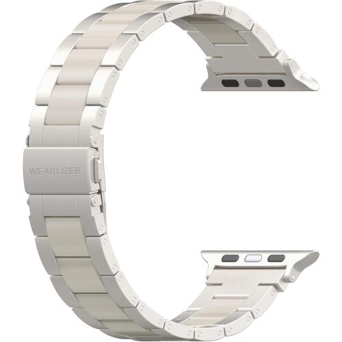Wearlizer Starlight Resin Compatible with Apple Watch Bands 42/44/45/46/49mm Womens, Wristbands Stainless Steel Replacement Classic Strap Metal Series iWatch Series 11 10 9 8 7 6 5 4 3 SE/Ultra 3 2 1