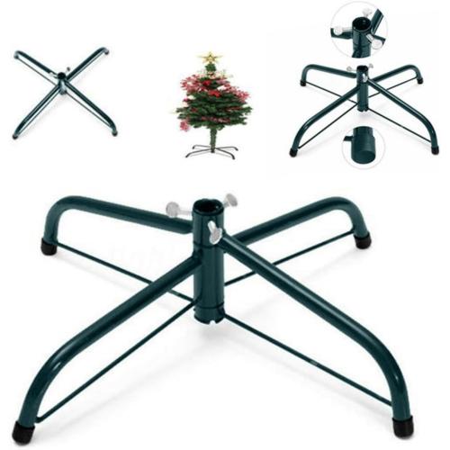 Christmas Tree Bracket Iron,Christmas Holiday Metal Bracket Rubber Pad with Thumb Screw(40cm Green).