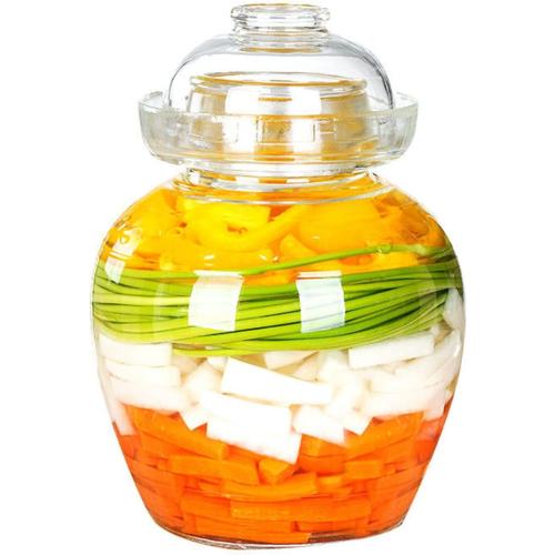 1.5L Glass Jar with Lid Fermentation Jar, Traditional Fermenting Kit Crock with Water Seal Airlock Lid, Pickle Jar for Pickles Kimchi, Sauerkraut, Wine Brewing Kombucha