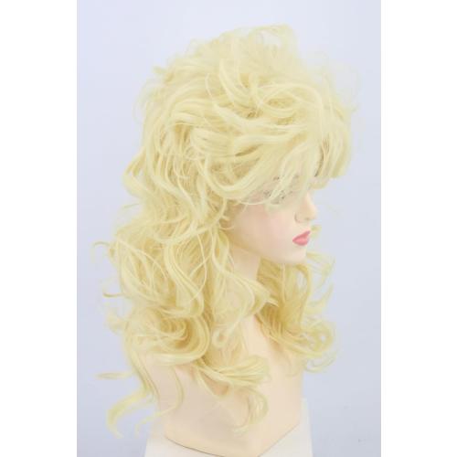 Women's Wig 70s 80s Fashion Singer Wigs Blonde Long Curly Beehive Wigs for Halloween Costume Party Wig
