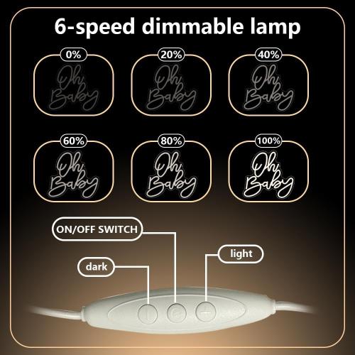 Oh Baby Neon Sign, Baby Shower LED Neon Light for Party Wall Decor Light Up Sign for Gender Reveal Birthday Party Decorations Warm White Dimmable USB Powered(14.2*12.9)