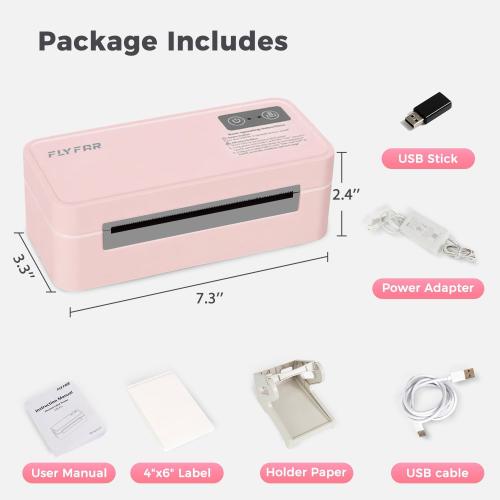 Bluetooth Thermal Label Printer, 4x6 Shipping Label Printer  (Pink)