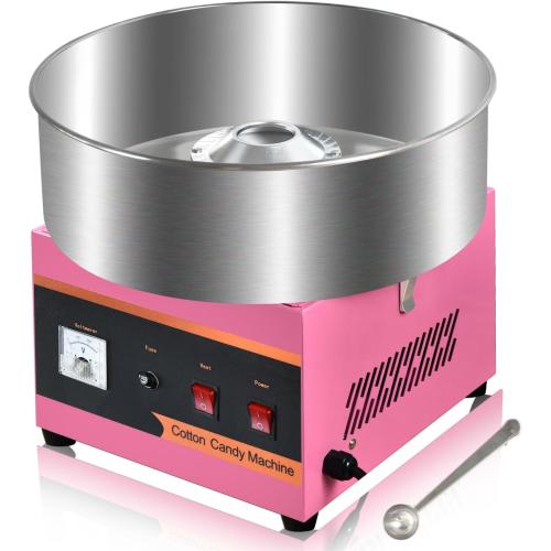 Cotton Candy Machine Commercial, 1000W Cotton Candy Maker Machine, Candy Floss Maker, with Stainless Steel Bowl, Sugar Scoop,Anti-Rust Coating, for Family Party, Kids Birthday Pink