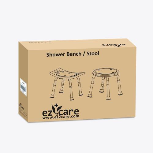 White and Grey Shower Chair, Adjustable Non-Slip Shower Bench with Suction Feet, Shower Seat for Inside Shower or Tub, Medical Bath Stool for Adults, Elderly & Disabled