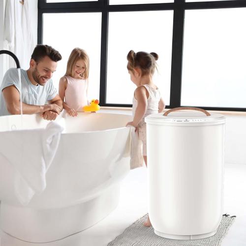 Large Towel Warmer for Bathroom - Heated Towel Warmers Bucket, Wood Handle, Auto Shut Off, Fits Up to Two 40X70 Oversized Towels, Bathrobes, Blankets, Best Ideal for Mother's Gifts