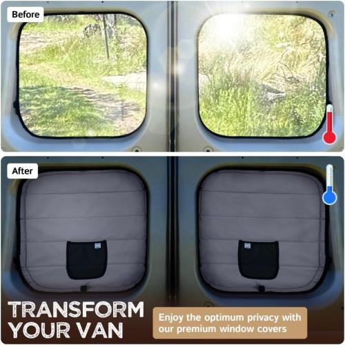 Living in a Bubble Insulated Blackout Window Covers for RAM Promaster 2014-Current (Rear Door 2014-Current)