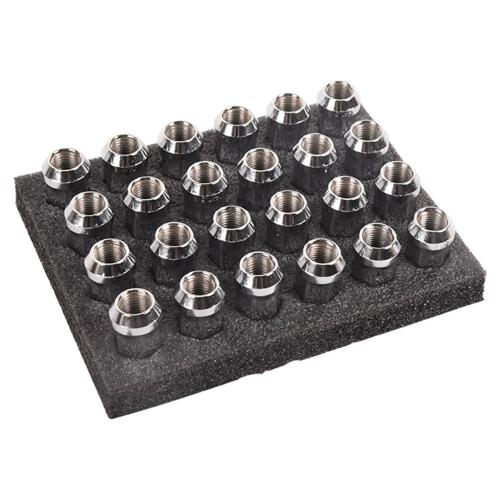 TOPAZ 24Pcs M14x1.5 Lug Nuts with Cone Seat, 3/4 19mm Hex 1.9x0.87 in. Chrome Plated Wheel Lug Nuts Compatible with Chevrolet Silverado Suburban 1500 Ford Expedition F-150 Ram 1500