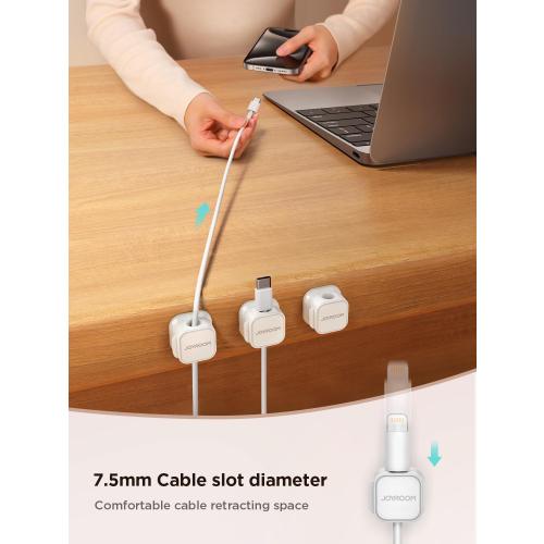 9 Pack Magnetic Cable Clips [Cable Smooth Adjustable] Cord Holder, Under Desk Cable Management, JOYROOM Adhesive Wire Holder Keeper Organizer for Home Office Desk Phone Car Wall Desktop Nightstand