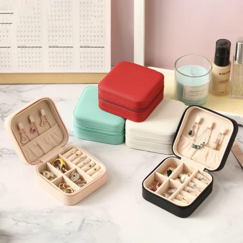 Travel Jewelry Case, Mini Portable Jewelry Travel Boxes, Small Jewelry Organizer for Rings, Earrings, Pendants, Watches, Necklaces, Lipsticks Organizer Storage Holder Case (White)