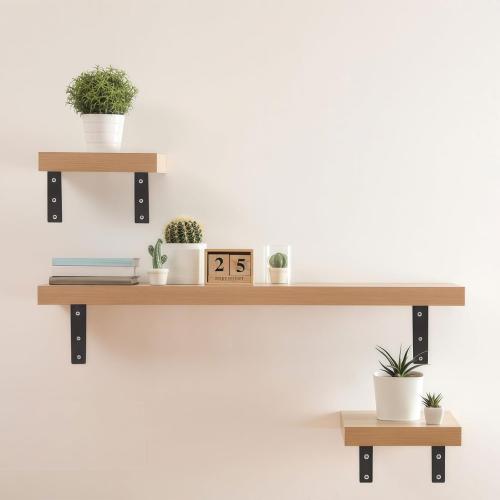 4 Pack Heavy Duty Floating Shelf Brackets, Black Metal L Wall Brackets, DIY Industrial Shelf Brackets - L 6 x H 4 x W 1.6 ( 1/5 Inch Thicked )
