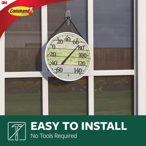 4 packs of Command Outdoor Medium Clear Wall Hooks, 5 Hooks and 6 Command Strips, Damage Free Hanging Wall Hooks for Hanging Outdoor Wall Decor with Weather Resistant Strips, Holds up to 2 lb