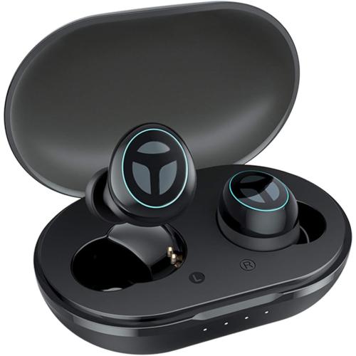 Black [Upgraded Version] TRANYA B530 Bluetooth 5.0 Deep Bass True Wireless Earbuds, Aptx/AAC Compatible Sports Wireless Headphone with CVC8.0 Noise Cancellation, 80 Hours Playtime with Charging Case