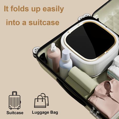 18L Portable Washing Machine, Foldable Mini Washer with 3 Modes, Small Laundry Washer for Clothes, Underwear, Apartments and Travel (Gray)