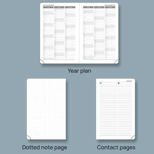 POPRUN 2026 Daily Planner One Page Per Day A6 Size Calendar (4.25 x 6.25) - 12 Months Hourly Appointment Book with Hardcover, Monthly Tabs, Pocket, Pen Holder - Light Pink