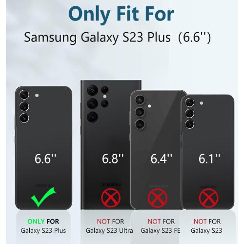 FNTCASE for Samsung-Galaxy S23 Plus Case, Built-in Screen Protector Blue