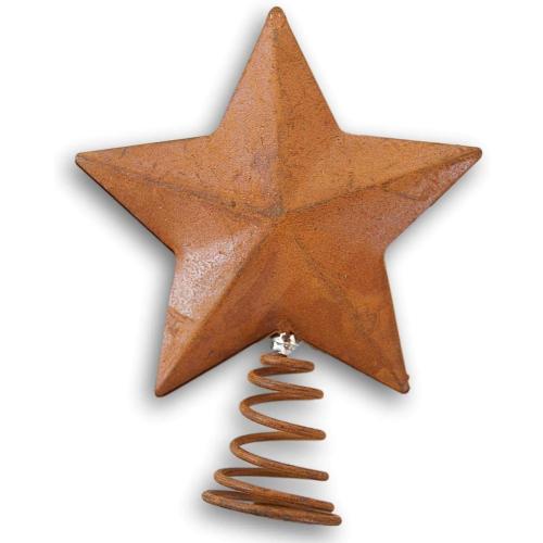 Rust Metal Star Mini Tree Topper - 2.75 Inches, Brown