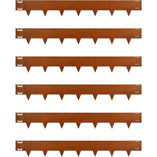 Cor-Ten Steel Landscape Lawn Edging, 40 L x 5 H,6 Pack Steel Edging for Landscaping,Metal Landscape Edging, Metal Edging for Landscaping(180 Degree Bend, Rusted)
