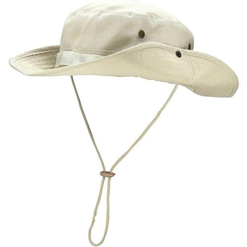 FALETO Outdoor Boonie Hat Wide Brim Breathable Safari Fishing Hats UV Protection Foldable Military Cap Sun Hat