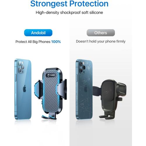 andobil Upgraded 15 Cup Holder Phone Holder, 【Solidest & Adjustable】 Military-Grade Long Gooseneck Cup Phone Holders for Your Car Truck, Car Phone Holder for iPhone 17 Pro Max 16 15 14/Samsung/Pixel