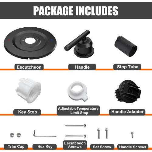 T2901BN Shower Handle Replacement for Moen Gibson Valve, Matte Black