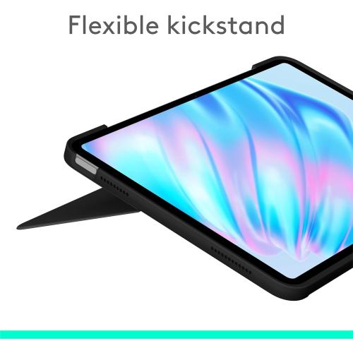 Logitech Combo Touch iPad Air 11-inch (M2 & M3), iPad Air (5th gen) Keyboard Case - Detachable Backlit Keyboard with Kickstand - Midnight Black