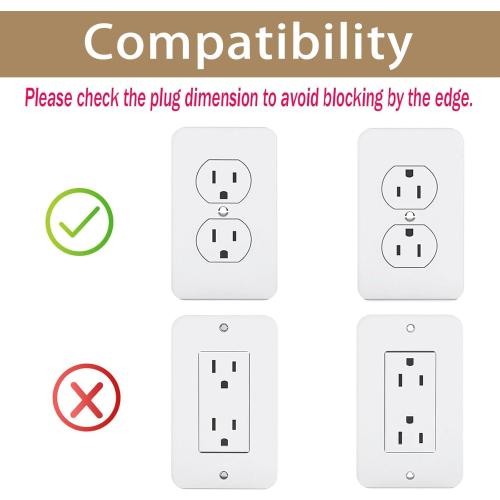 Outlet Shelf Holder Fit for Duplex Receptacle, Bathroom Decor,Cable Management,A Space Saving Solution, Homepod Mini Google Home/Echo/Smart Speakers/Electric Toothbrush/Cell Phone (Standard)