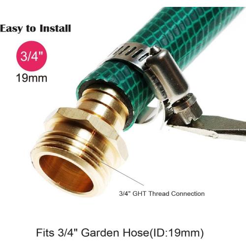 PLG Solid Brass Garden Hose Repair Kit - Heavy Duty Connector with Stainless Steel Clamps - Leak-Proof Mender for 3/4 Hose Fittings - Easy Install for Hose End Replacement & Custom Lengths, 2 Pack