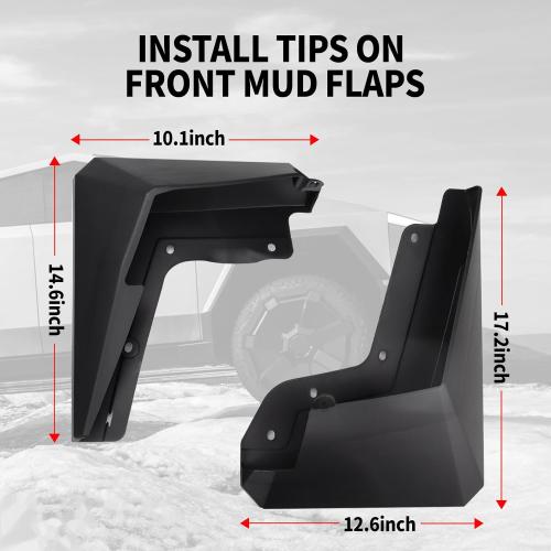 Mud Flaps Splash Guards Compatible with Tesla Cybertruck 2024 2025 Accessories Tire Protector Mudflaps All Weather No Need to Drill Holes Front & Rear Set of 4